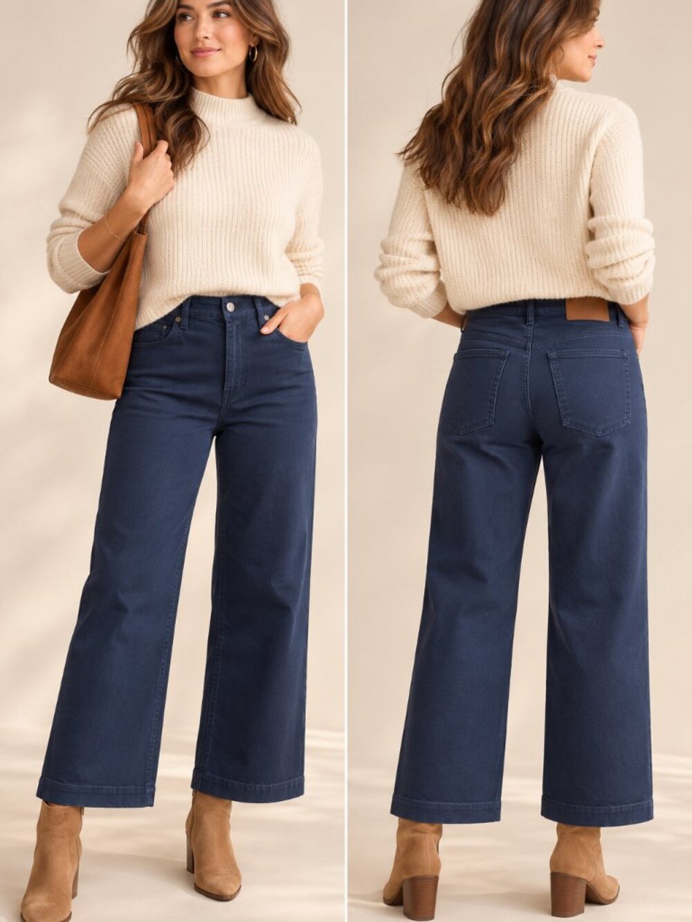 Frye Dark Wash Cropped Wide Leg Jeans Navy Blue Size 6